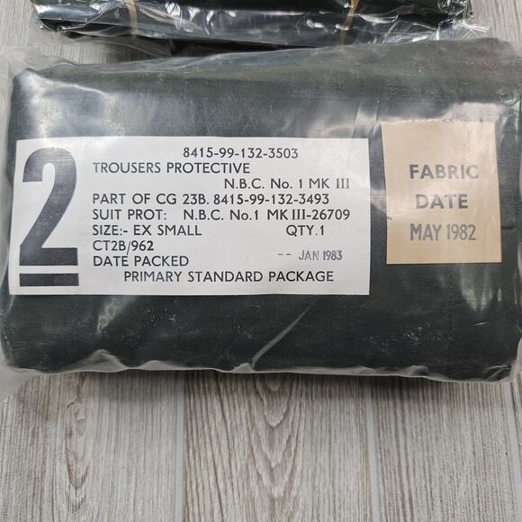 Vintage British NBC Protective Suit Smock Trousers Set XS Mk III 1983 Ex Small - Picture 3 of 5